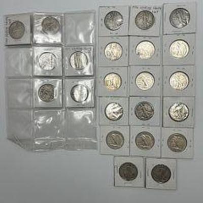 23 Liberty Silver Half Dollars (1934-1947?)