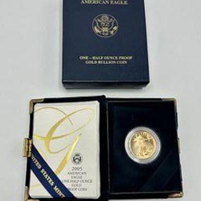 2005 American Eagle One - Half Ounce Proof Gold Bullion Coin