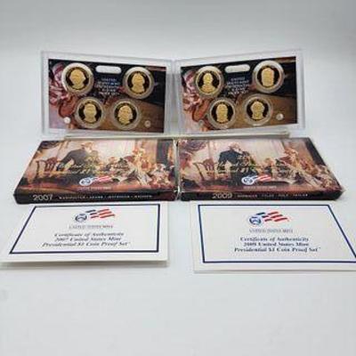 2007 & 2009 United States Mint Presidential $1 Coin Proofs