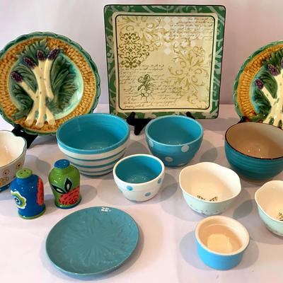 Pretties For The Kitchen In Blues And Greens With A Hint Of Floral And Butterflies