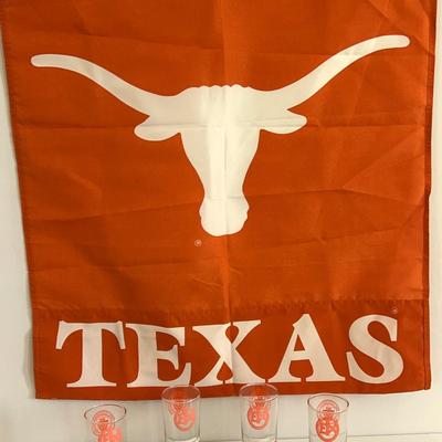 Set Of 4 Vintage Texas Longhorn Bar Glasses 1969 National Champions And Flag