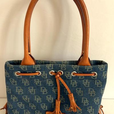Dooney & Bourke Blue Denim Tassel Tote Handbag
