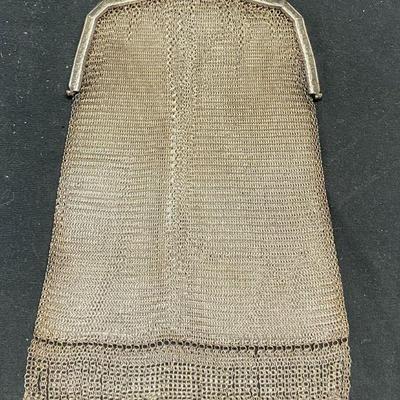 297: Signed Vintage Silver Plated Mesh Handbag
