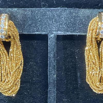 403: 18K GOLD .25CT DIAMOND CHAIN EARRINGS
