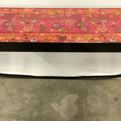 465: Lacquered Floral Detailed Console Table
