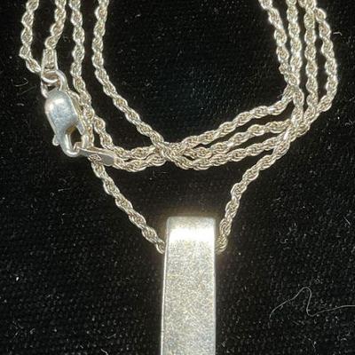 383: BSI Sterling Silver Pendant Necklace, Italy
