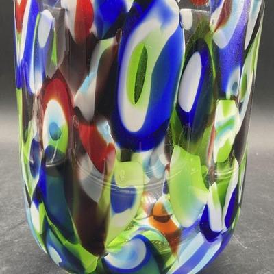 419: NORDSTROM Multicolored Art Glass Vase, Poland
