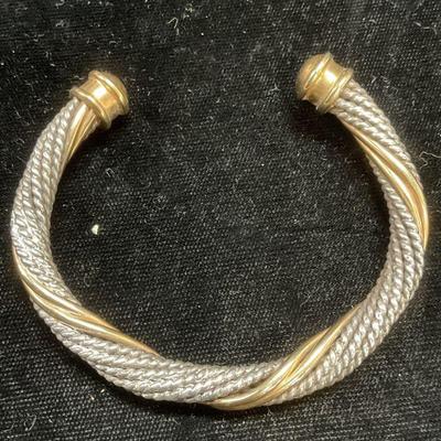 244: Vintage 14k Gold & Sterling Silver Bracelet
