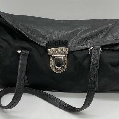 785: Prada Black Leather & Nylon Handbag, Italy
