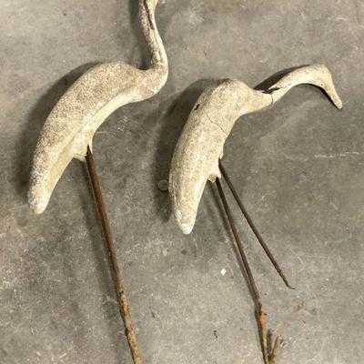 132: Lot 2 Cement Water Fowl Lawn Ornaments 39in

