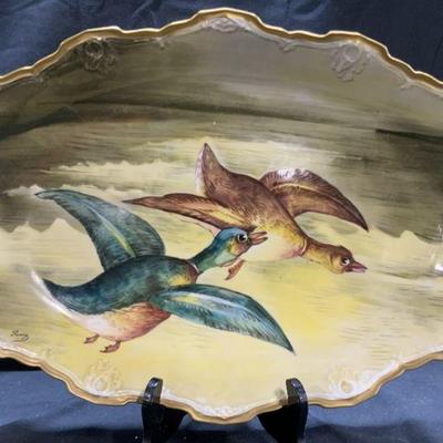 547: LRL LIMOGES FRANCE Vntg Porc Duck Serv Dish
