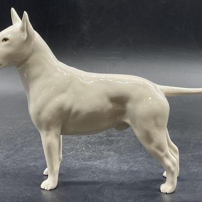 180: Romany Rhinestone Signed Bull Terrier Porc Figural
