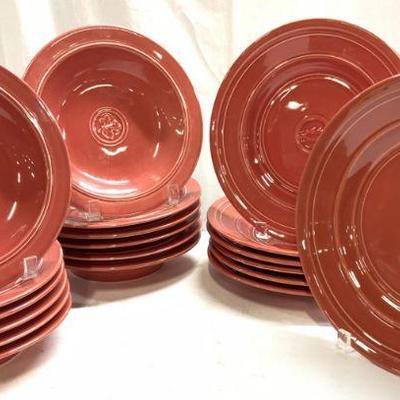 765: DANSK INTL Set 19 Red Ceramicware
