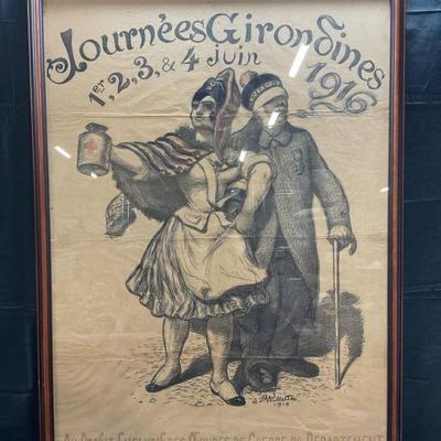 58: XL 1916 Girondines WWI Charity Poster, Willette
