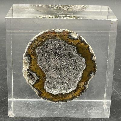 564: Lucite Encased Geode Specimen
