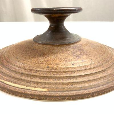 598: Vntg Wide Base Ceramic Candlestick Brown
