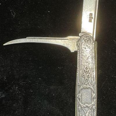 541: Antique Sterling Silver Paring Knife & Pick
