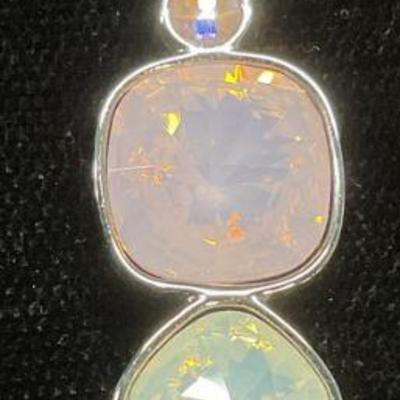 502: Swarovski Touchstone Pink Crystal Necklace
