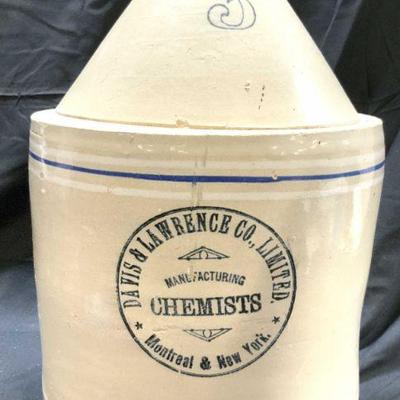 495: Davis & Lawrence Co Antq Ceramic Finger Crock
