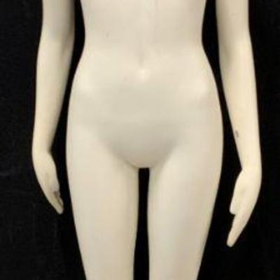 89: Female Nude Fiberglass Mannequin Figure Metal Base
