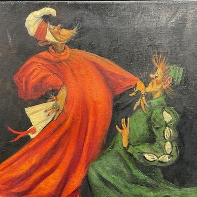 140: Nobleman with Document, Oil Painting
