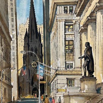 137: Signed Ardis Hugues Wall Street Serigraph
