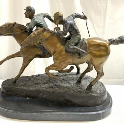 38: DARELL COKER FAST FINISH Bronze Sculpture
