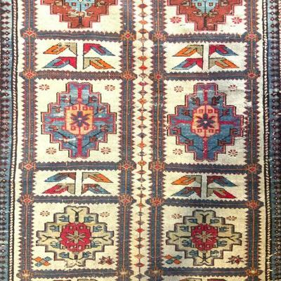 112: Vintage Handmade Persian Wool Area Rug
