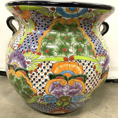 475: XL TALAVERA POTTERY Ceramic Planter W Handles 20
