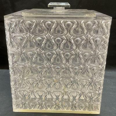 353: Mid Century Modern Square Lucite Ice Bucket
