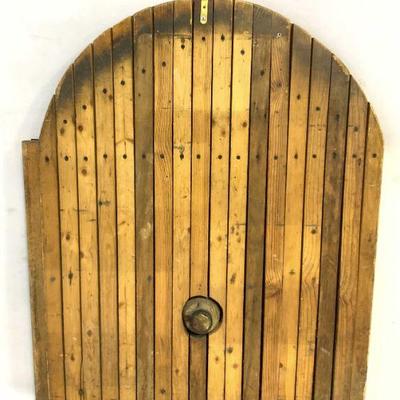 129: Vintage Handmade Wooden Saloon Door W Light

