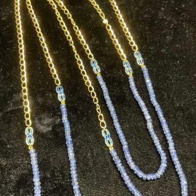 407: SIGNED 18K GOLD SEMIPRECIOUS NECKLACE
