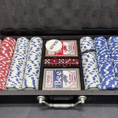 776: New in Box Poker Set W/ Chips, Dice, & Cards
