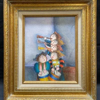 429: Signed Joyce Roybal Musical Interlude Oil Painting
