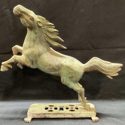 295: Vintage Cast Metal Rearing Horse Figural
