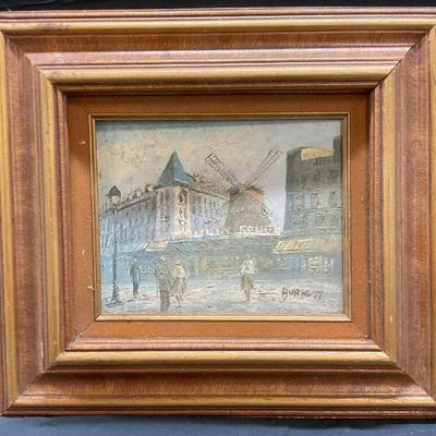 326: Attr. Louis A Burnett Moulin Rouge Oil Painting

