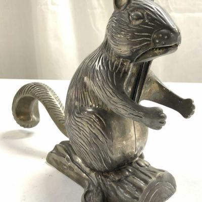 60: Vintage Pewter Squirrel Nutcracker
