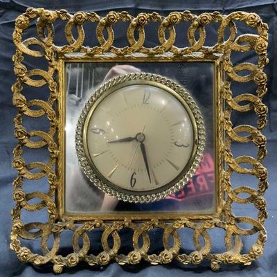 66: SESSIONS Vintage Gilt Ormolu Mantel Clock
