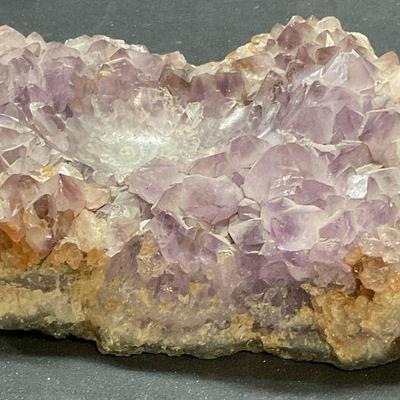 349: Carved Raw Amethyst Semiprecious Trinket Dish
