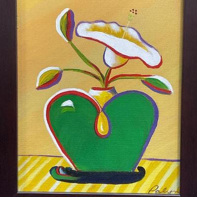 492: Signed Palyn Beaulieu Hearts & Flowers Lily Giclee
