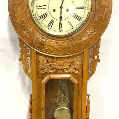 484: REGULATOR Vintage Wooden Wall Clock 4ft
