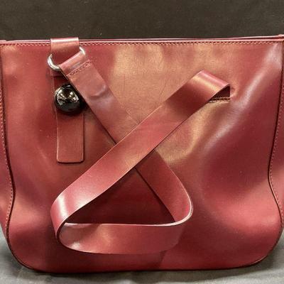 281: Vintage FURLA Burgundy Leather Handbag, Italy
