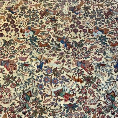 118: Vtg Handmade Oriental Wool Oversized Rug W Fringes
