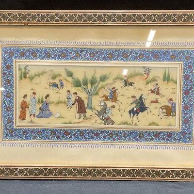 381: Framed Signed Persian Miniature Painting
