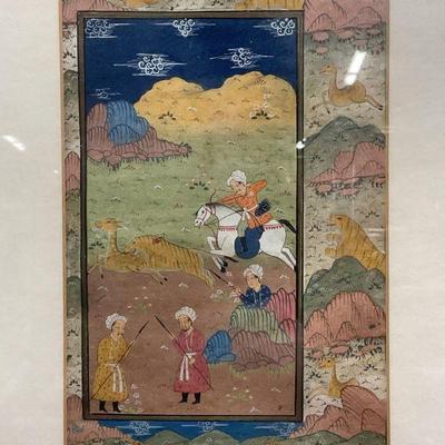 328: Framed Antique Persian Miniature Painting
