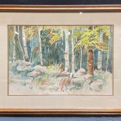 577: Signed Jim Evans Forest Scene Watercolor Painting
