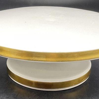 632: ERNEST JOHN CREATIONS USA Ceramic Pedestal Platter
