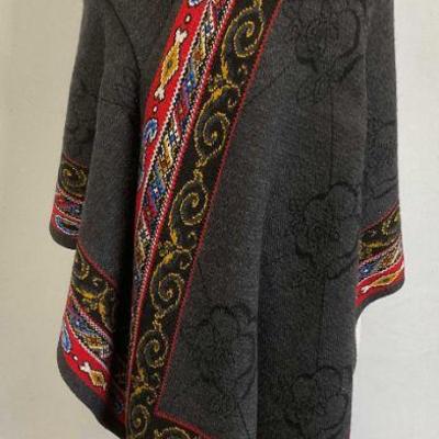398: Emanuel UNGARO Parallele Wool Knit Shawl Italy

