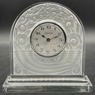 713: BACCARAT FRANCE Clear & Frosted Crystal Clock

