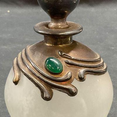 372: Domar Israel Sterling Silver Glass Perfume Bottle
